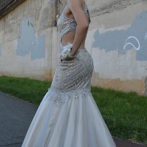 2513 Pink Cutout Mermaid Dress